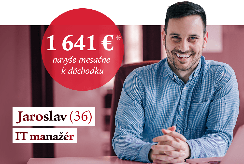 Jaroslav (36), IT manažér, 1 641 € navyše mesačne k dôchodku*