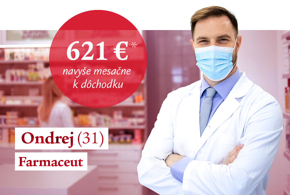Ondrej (31), farmaceut, 621 € navyše mesačne k dôchodku*