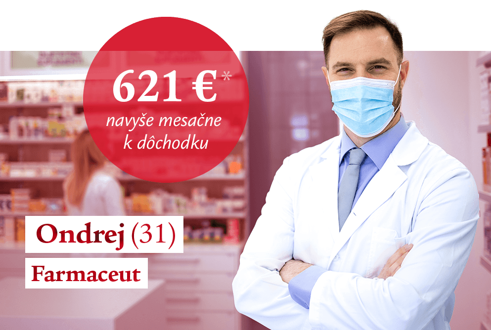 Ondrej (31), farmaceut, 621 € navyše mesačne k dôchodku*