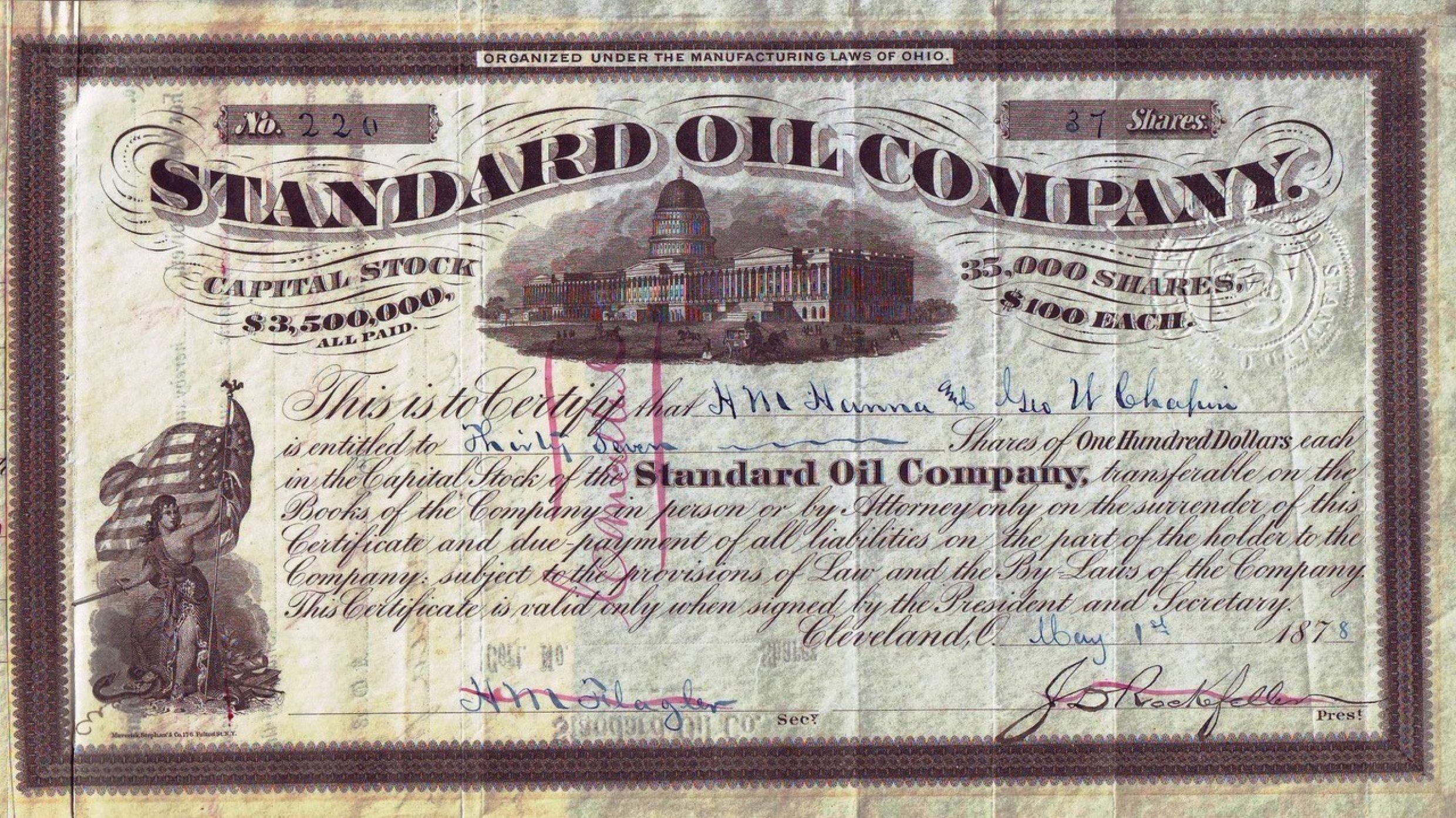Základ rodinného impéria: Akcie Standard Oil Company