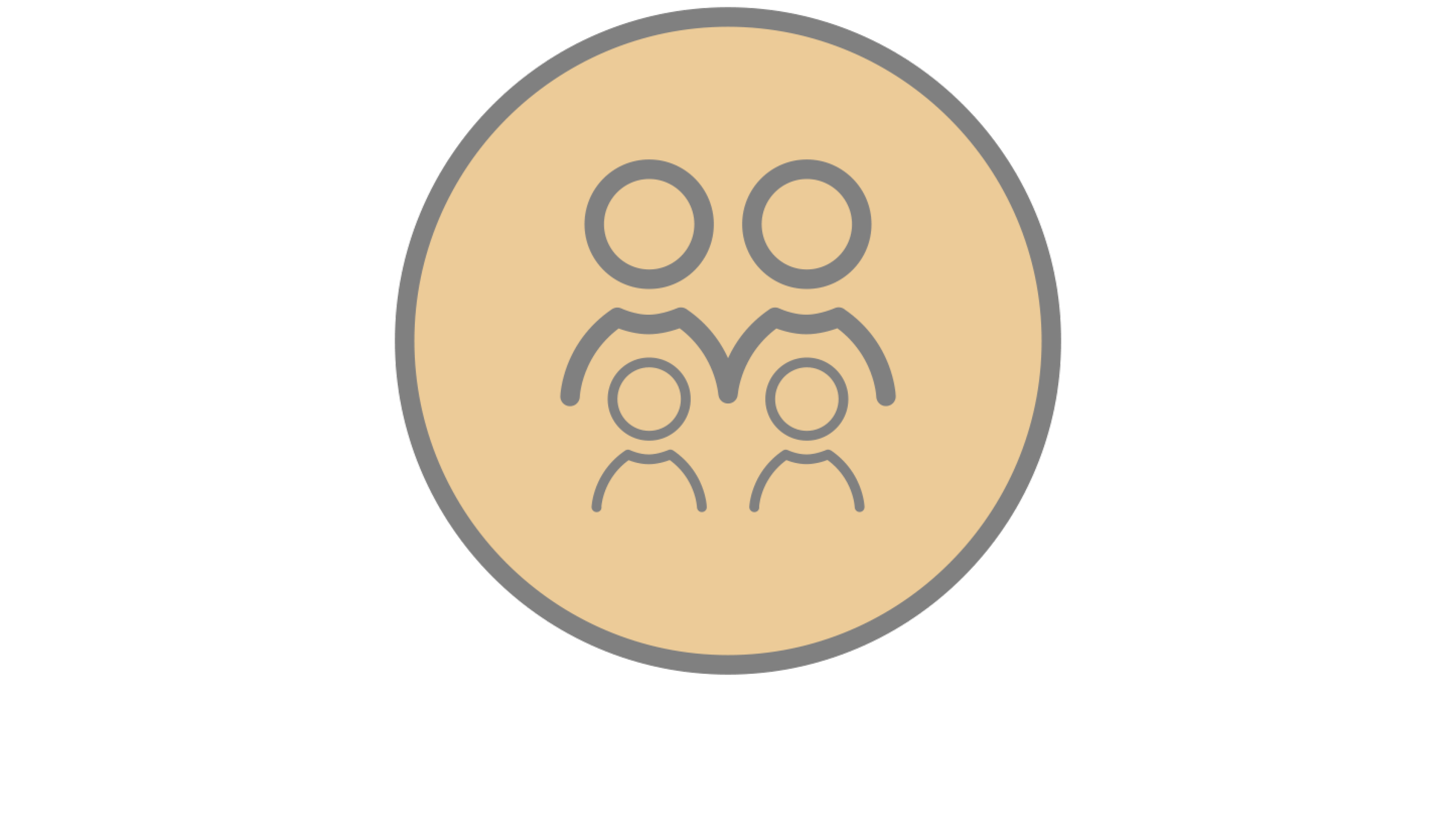 Ikona - symbol rodiny (ikonky viacerých osôb) v zlatom krúžku
